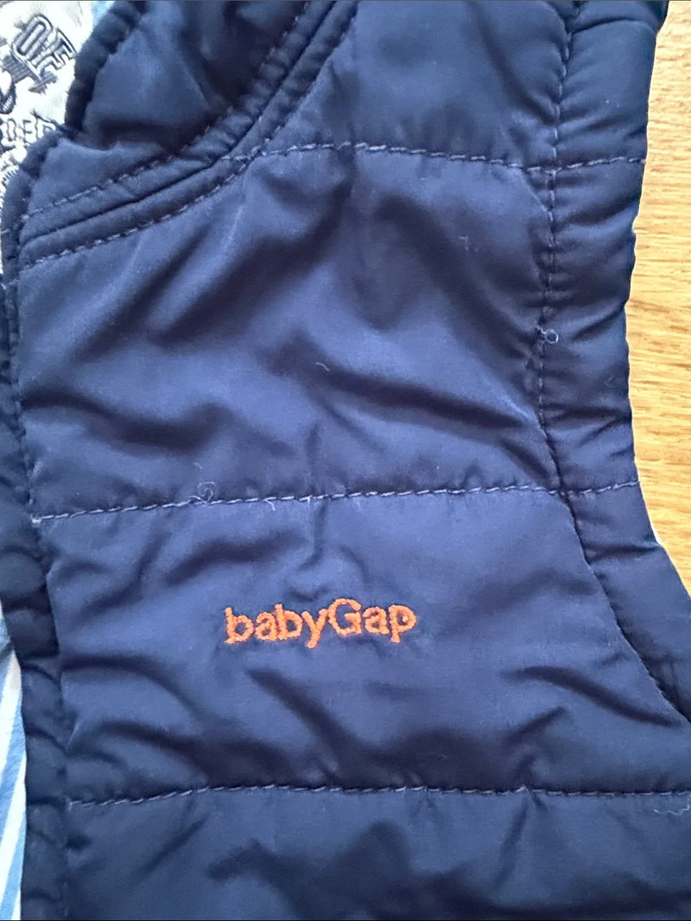 12-18 Months GAP Navy Quilted Puffer Vest with Stripe Lining